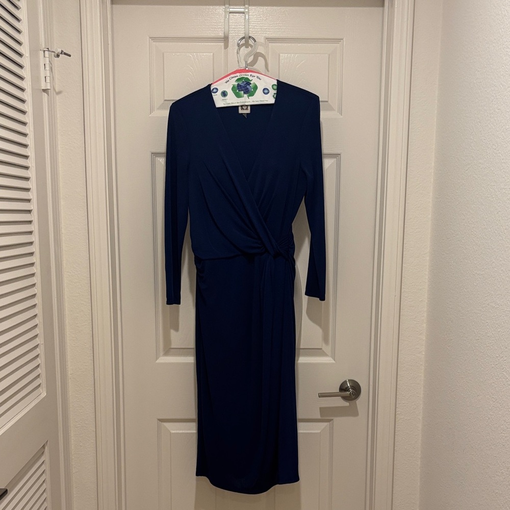 Anne Klein Navy Long Sleeve Dress